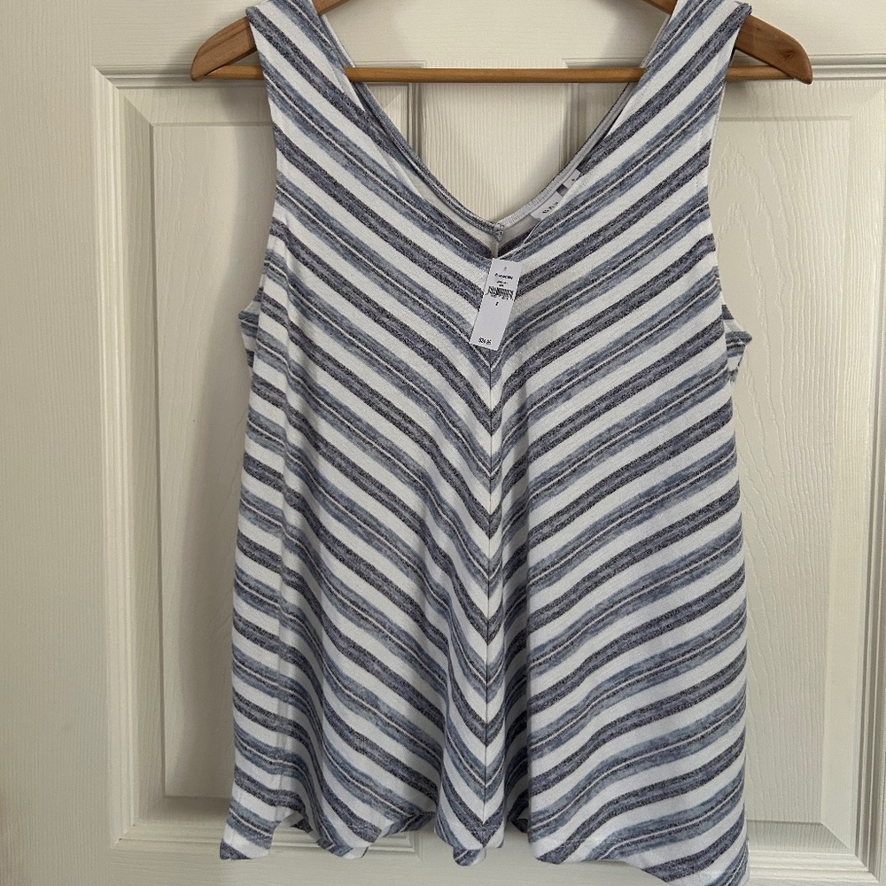 NEW GAP Tank Top Blue and White Womens Small